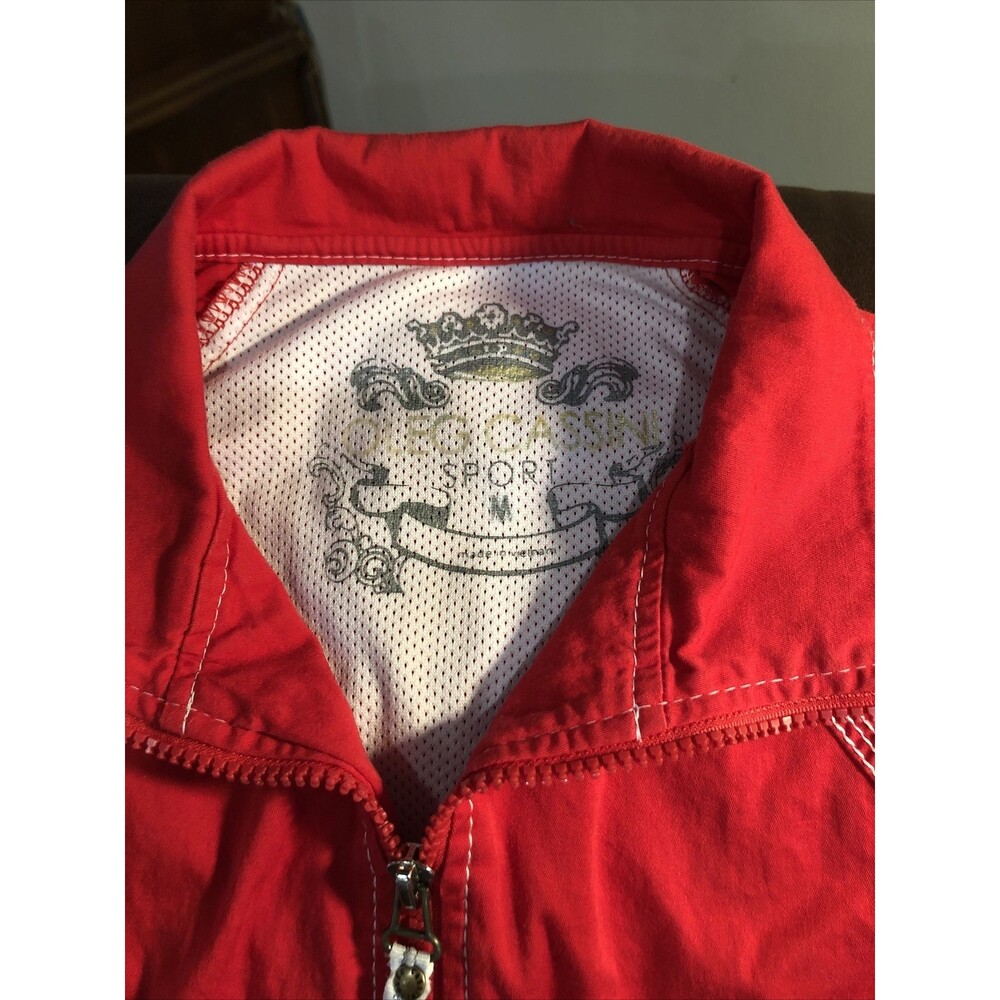 OLEG CASSINI Sport Women's Sz MEDIUM Windbreaker Red Yacht Style Vented